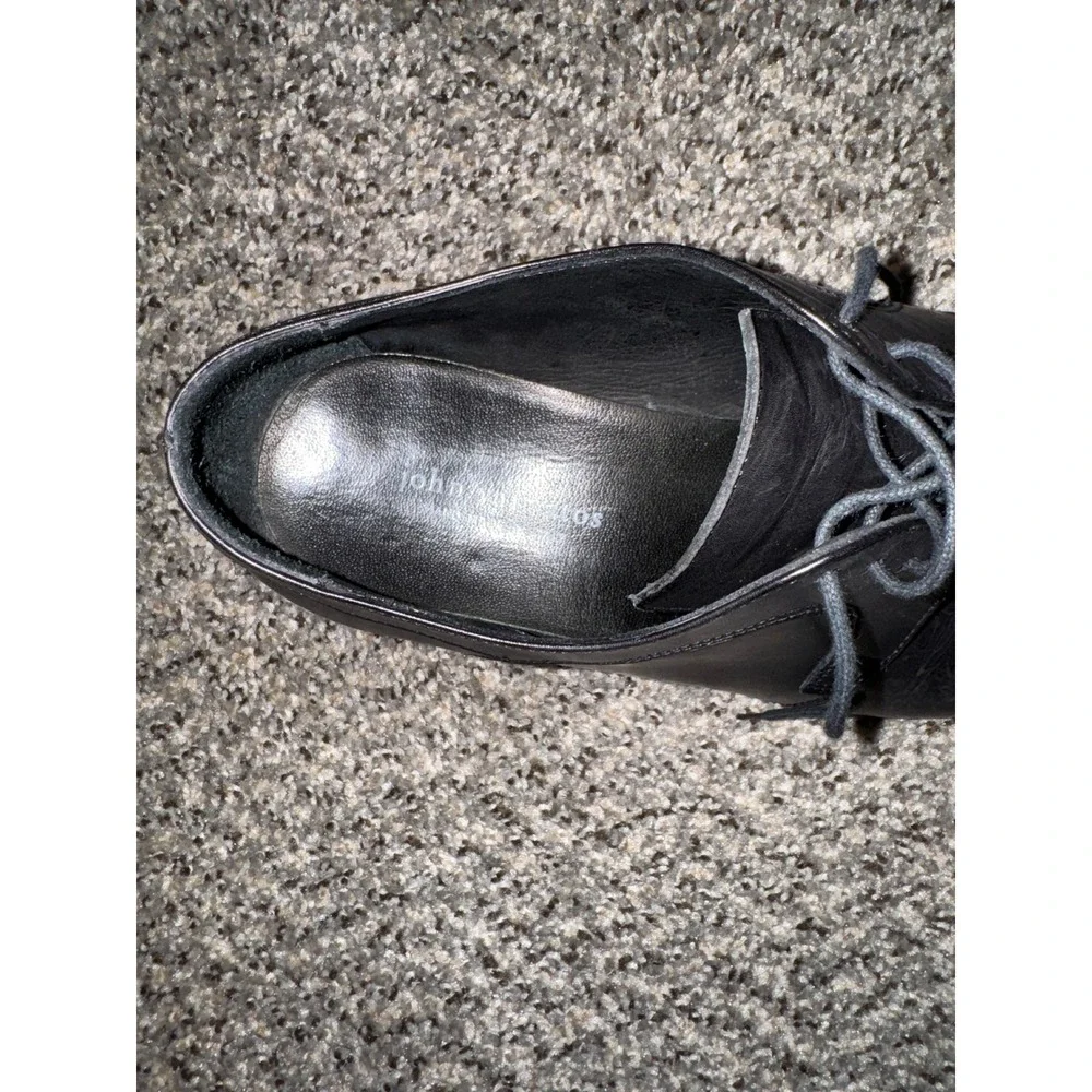 John Varvatos‎ Sz 12 Mens Black Leather Cap Oxford Dress Shoes Made in Italy
